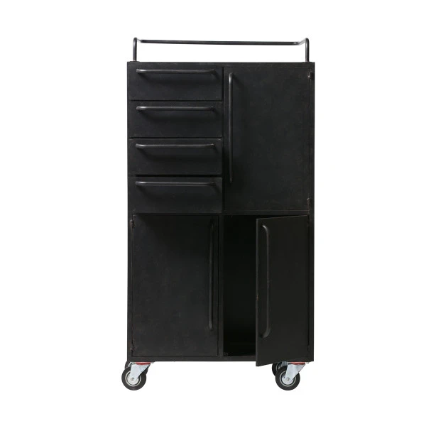 BePureHome Zwarte Kast Op Wielen - Afbeelding 5