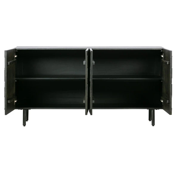 BePureHome Zwart Dressoir Houtsnijwerk - Afbeelding 6