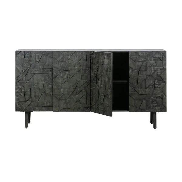 BePureHome Zwart Dressoir Houtsnijwerk - Afbeelding 5