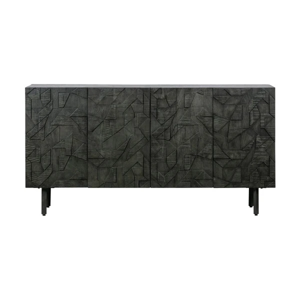BePureHome Zwart Dressoir Houtsnijwerk