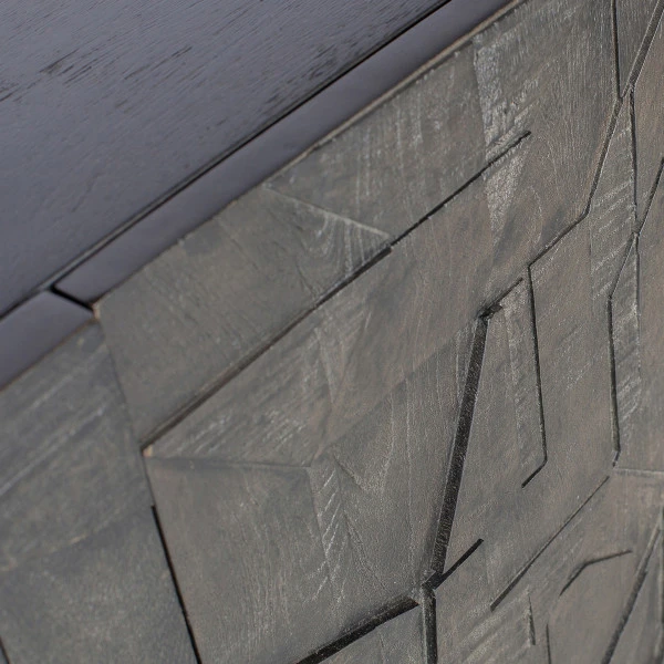 BePureHome Zwart Dressoir Houtsnijwerk - Afbeelding 4