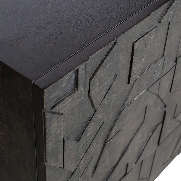 BePureHome Zwart Dressoir Houtsnijwerk - Afbeelding 3