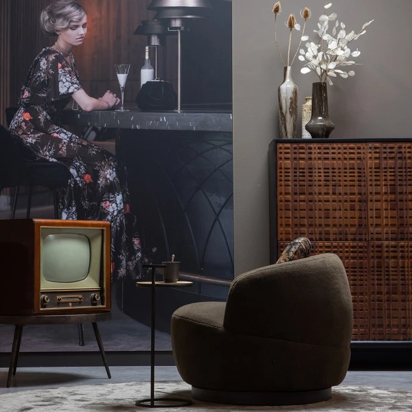 BePureHome Wandkast Walnoot Met Zwart - Afbeelding 3