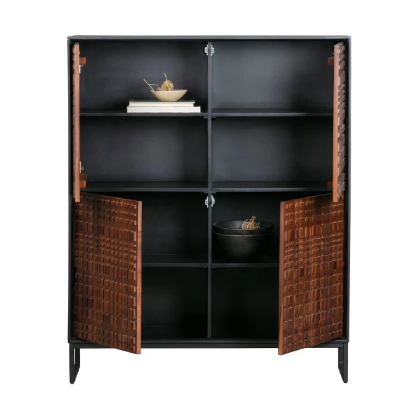 BePureHome Wandkast Walnoot Met Zwart - Afbeelding 5