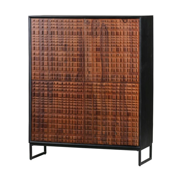 BePureHome Wandkast Walnoot Met Zwart - Afbeelding 2