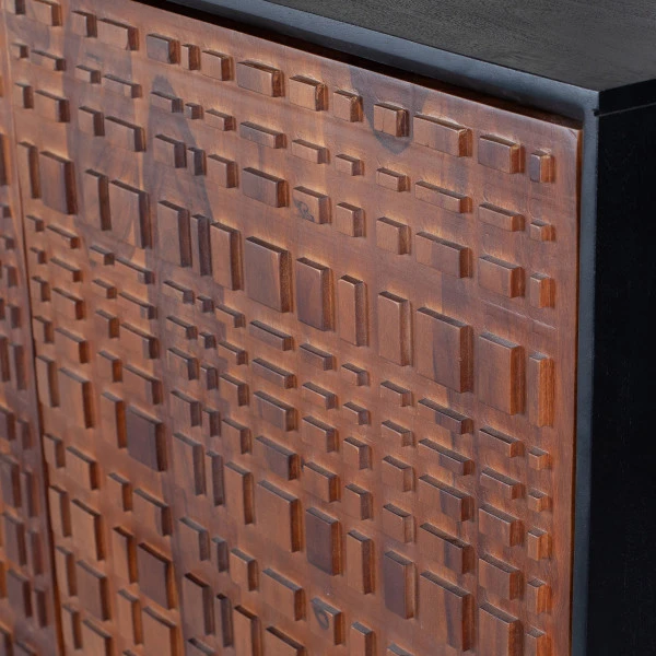 BePureHome Wandkast Walnoot Met Zwart - Afbeelding 7