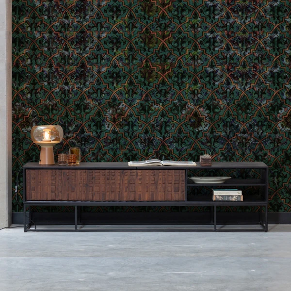 BePureHome Tv-meubel Zwart Met Walnoot