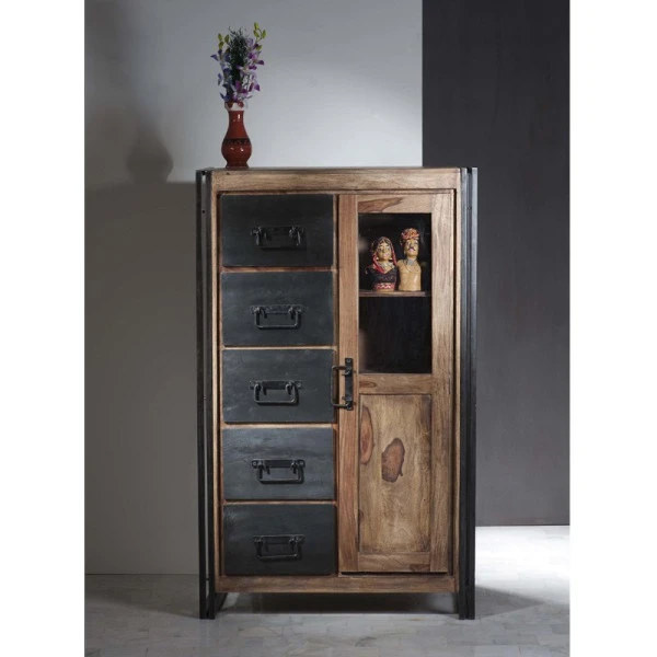 Wandkast Sheesham Hout - Afbeelding 5