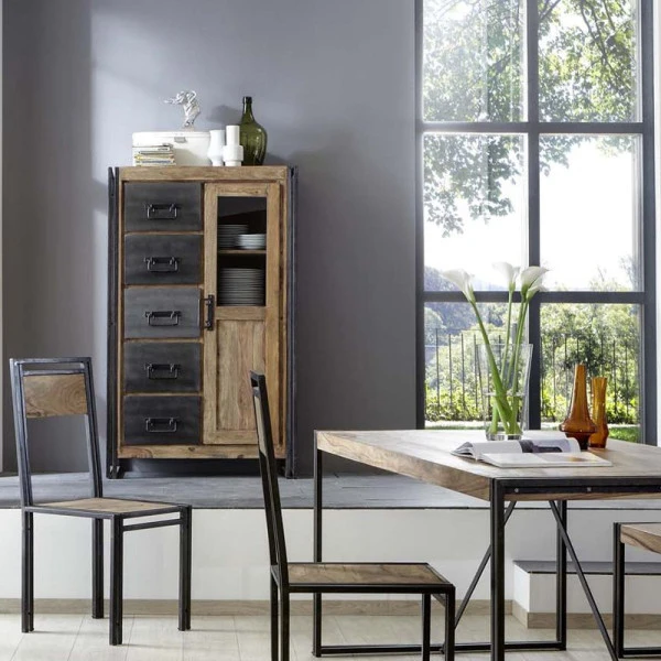 Wandkast Sheesham Hout - Afbeelding 6