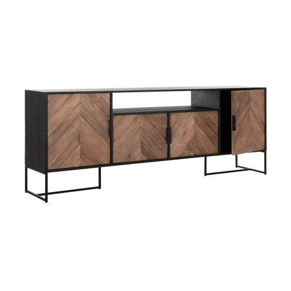 TV-dressoir Zwart Met Visgraat - Afbeelding 2