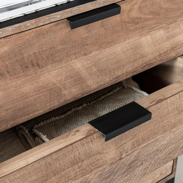 Teak Boekenkast Met Lades - Afbeelding 7