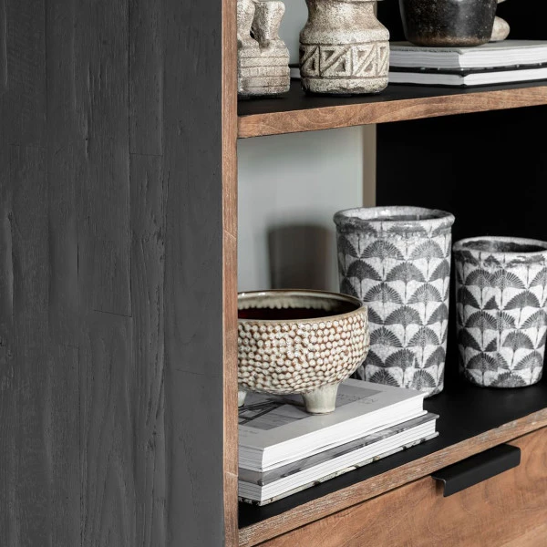 Teak Boekenkast Met Lades - Afbeelding 8