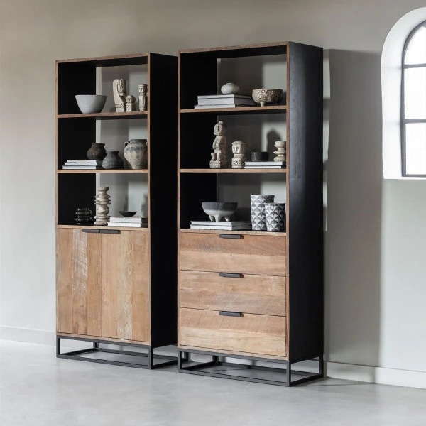 Teak Boekenkast Met Lades - Afbeelding 5