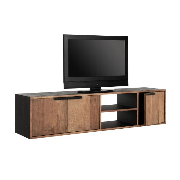 Zwevend Tv-meubel Teak Hout - Afbeelding 3