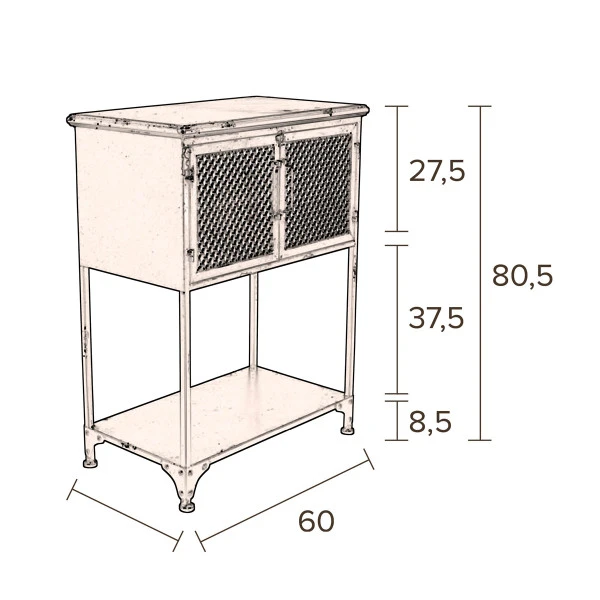 Laag Kastje Zwart Metaal - Afbeelding 10