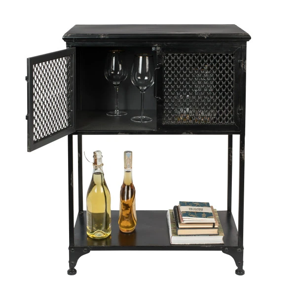 Laag Kastje Zwart Metaal - Afbeelding 3