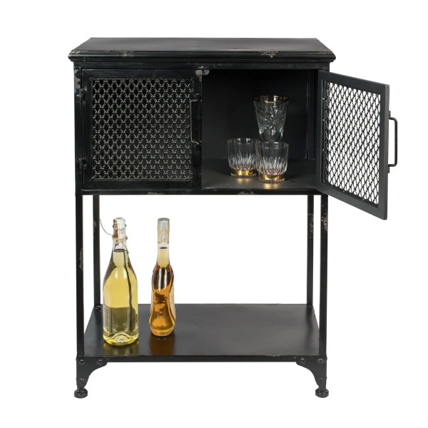 Laag Kastje Zwart Metaal - Afbeelding 4