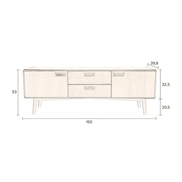 Vintage Tv-meubel Donker Hout - Afbeelding 9