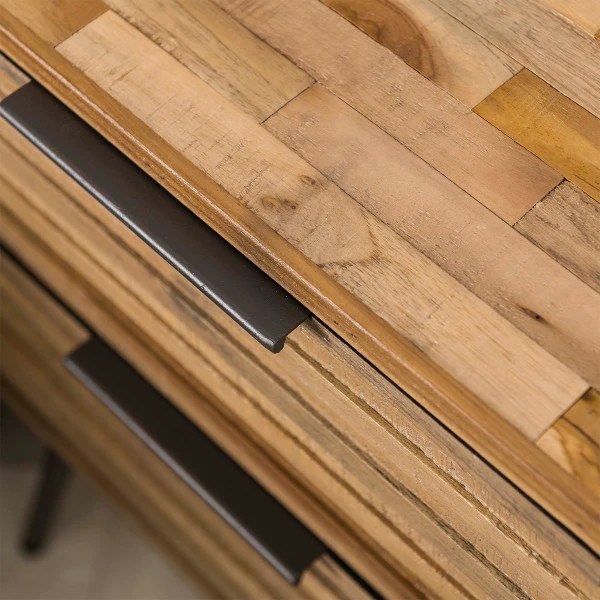 Eigentijds Nachtkastje Teakhout - Afbeelding 3