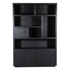 Boekenkast Zwart Eiken 150 Cm