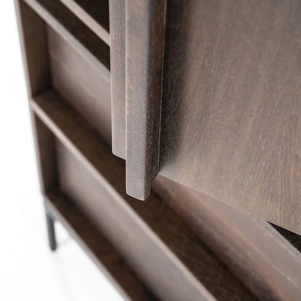 Smalle Kast Donker Mango Hout - Afbeelding 6