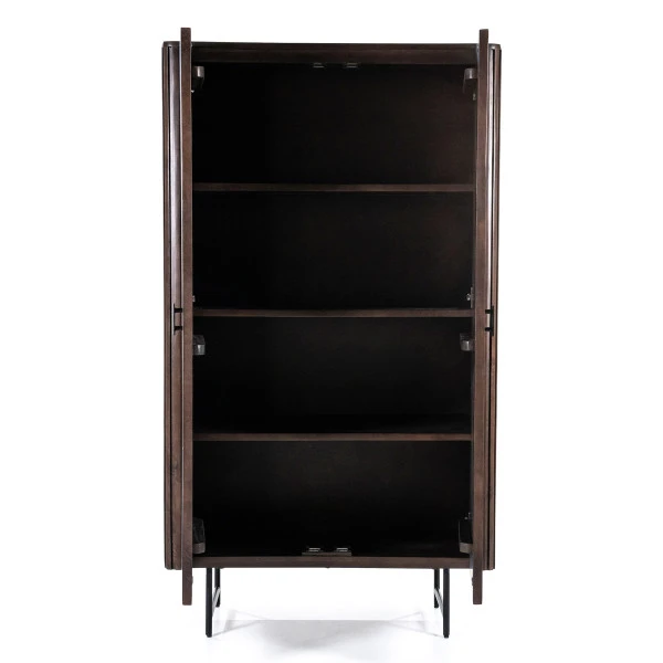 Donkerbruine Kast Met Houten Latjes - Afbeelding 5