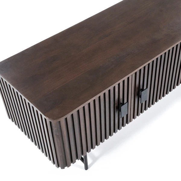 Tv-meubel Ronde Hoeken Donkerbruin - Afbeelding 5