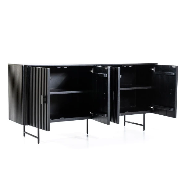 Zwart Dressoir Met Ronde Hoeken - Afbeelding 3
