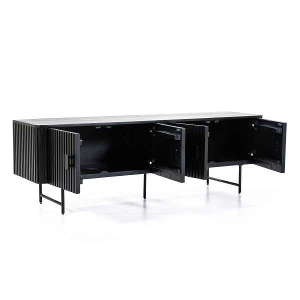 Zwart Tv-meubel Ronde Hoeken - Afbeelding 2