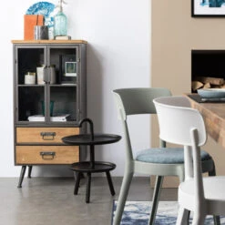 Vitrinekast Staal En Hout