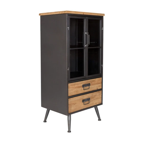 Vitrinekast Staal En Hout - Afbeelding 3