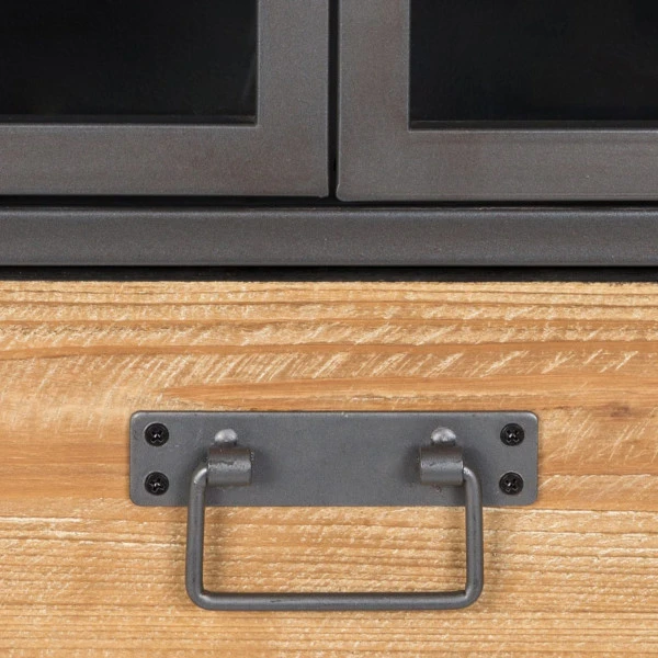 Vitrinekast Staal En Hout - Afbeelding 6