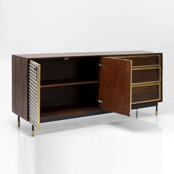 Design Dressoir Messing En Hout - Afbeelding 6