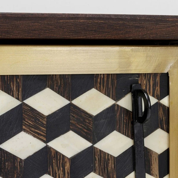 Design Dressoir Messing En Hout - Afbeelding 7