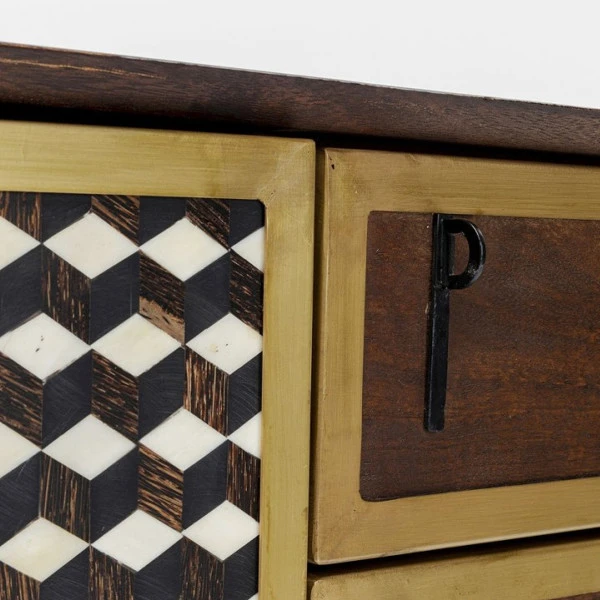 Design Dressoir Messing En Hout - Afbeelding 8