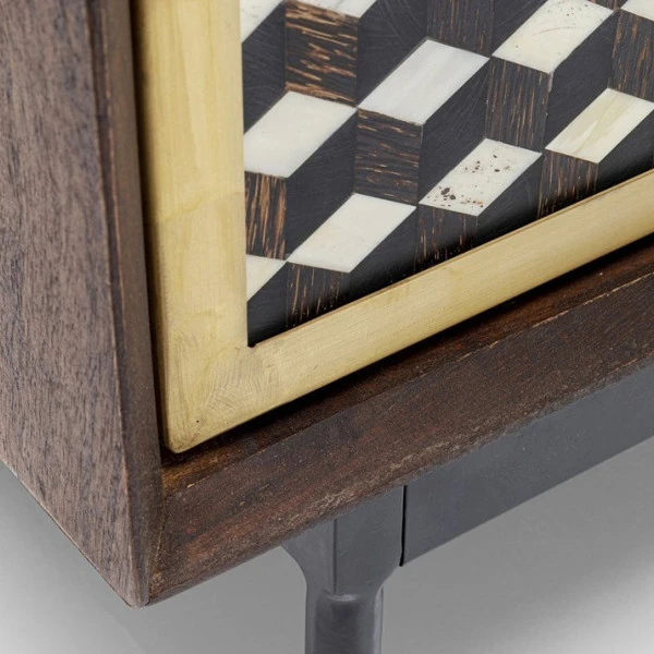 Design Dressoir Messing En Hout - Afbeelding 4