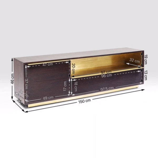 Tv-meubel Messing - Afbeelding 7