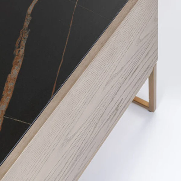 Tv-meubel Marmer, Hout En Koper - Afbeelding 8