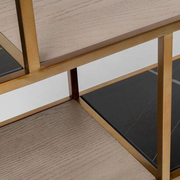 Vakkenkast Koper, Marmer En Hout - Afbeelding 7