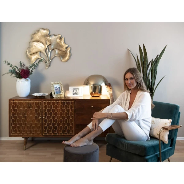 Retro Dressoir Mangohout Goud - Afbeelding 3