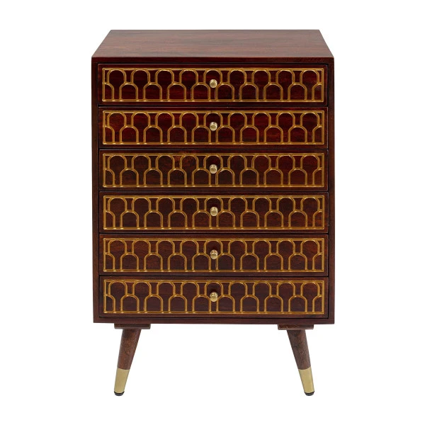 Mangohouten Wandkast Met Goud