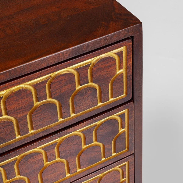 Mangohouten Wandkast Met Goud - Afbeelding 5