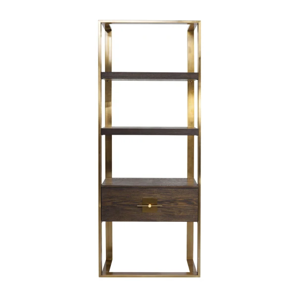 Open Wandkast Messing Met Hout - Afbeelding 10