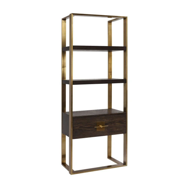 Open Wandkast Messing Met Hout - Afbeelding 5