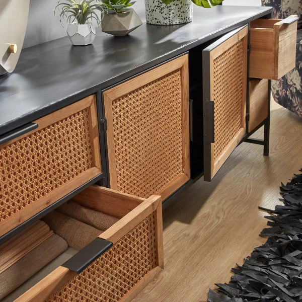 Zwart Tv-meubel Met Webbing - Afbeelding 6