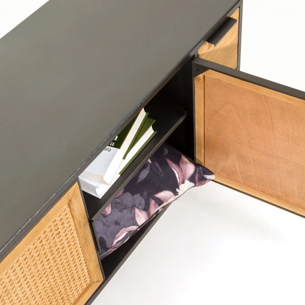 Zwart Tv-meubel Met Webbing - Afbeelding 9