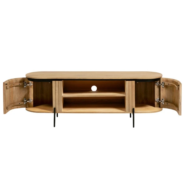 Tv-meubel Ovaal Mangohout - Afbeelding 4