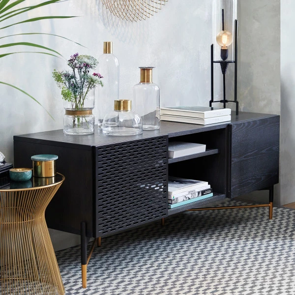 Tv-meubel Zwart Met Goud - Afbeelding 5