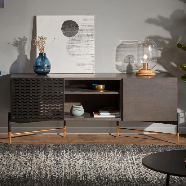 Tv-meubel Zwart Met Goud