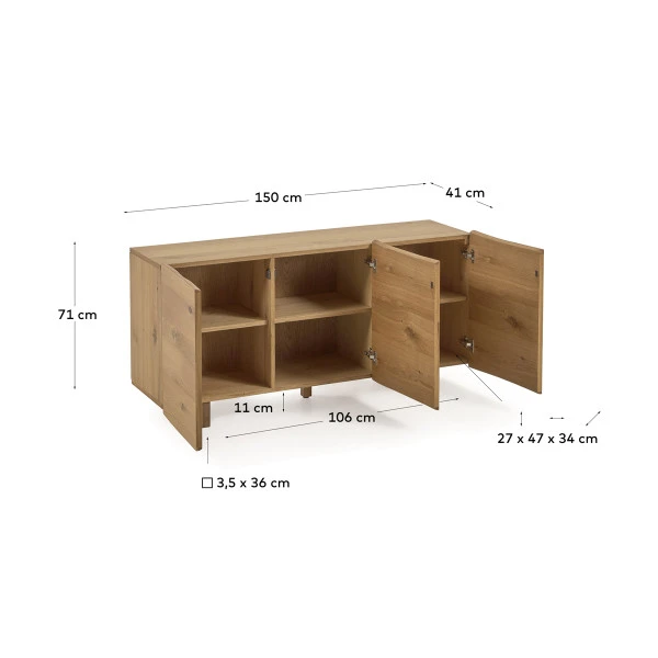 Boomstam Dressoir Eiken - Afbeelding 5